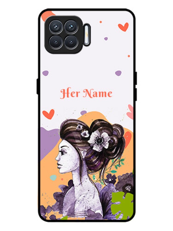 Custom Oppo F17 Pro Personalized Glass Phone Case - Woman And Nature Design