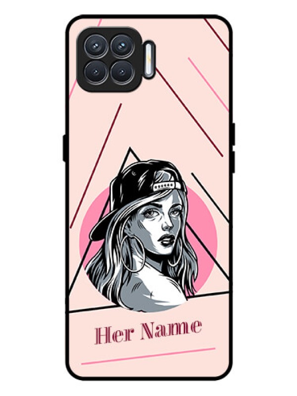 Custom Oppo F17 Pro Personalized Glass Phone Case - Rockstar Girl Design