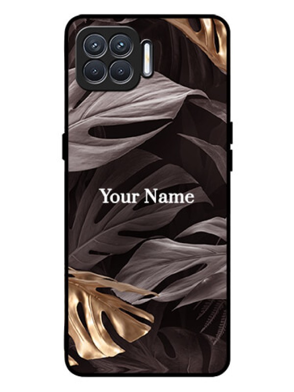 Custom Oppo F17 Pro Personalised Glass Phone Case - Wild Leaves digital paint Design