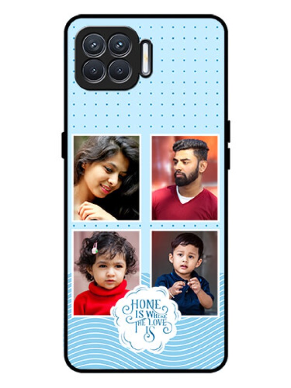 Custom Oppo F17 Pro Custom Glass Phone Case - Cute love quote with 4 pic upload Design