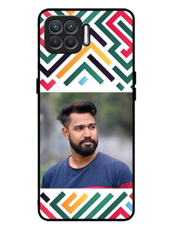 Custom Oppo F17 Pro Personalized Glass Phone Case - Colorful Maze Pattern Design