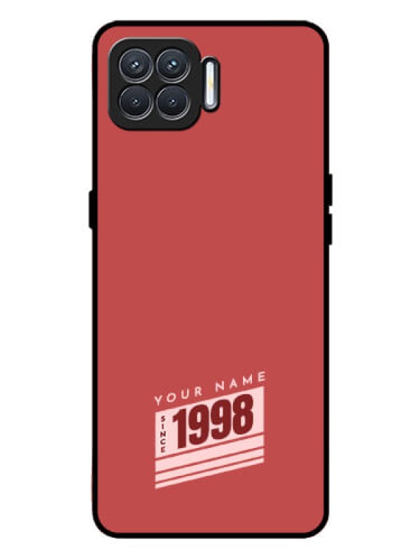 Custom Oppo F17 Pro Custom Glass Phone Case - Red custom year of birth Design