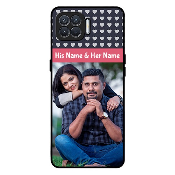 Oppo F17 Custom Glass Mobile Case - Love Symbols Design Oppo F17 Custom Glass Mobile Case - Love Symbols Design