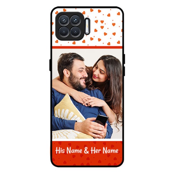 Oppo F17 Custom Glass Phone Case  - Orange Love Symbol Design
