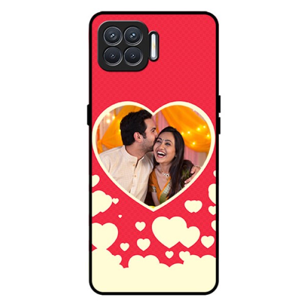 Oppo F17 Custom Glass Mobile Case  - Love Symbols Phone Cover Design