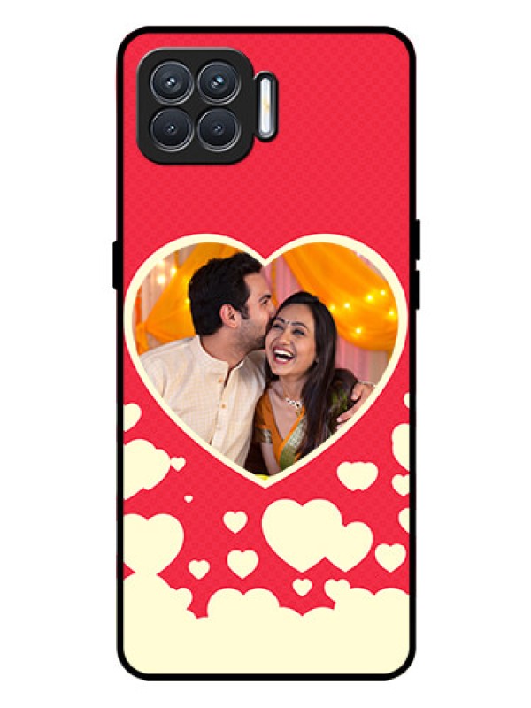 Custom Oppo F17 Custom Glass Mobile Case  - Love Symbols Phone Cover Design