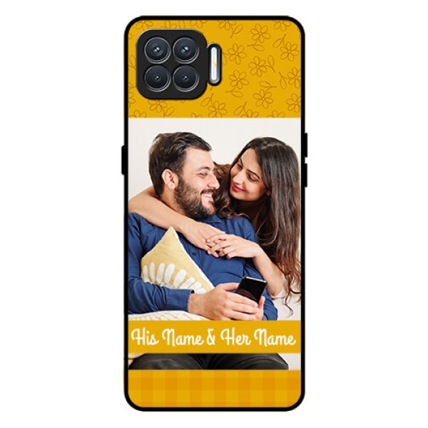 Oppo F17 Custom Glass Mobile Case - Yellow Floral Design Oppo F17 Custom Glass Mobile Case - Yellow Floral Design