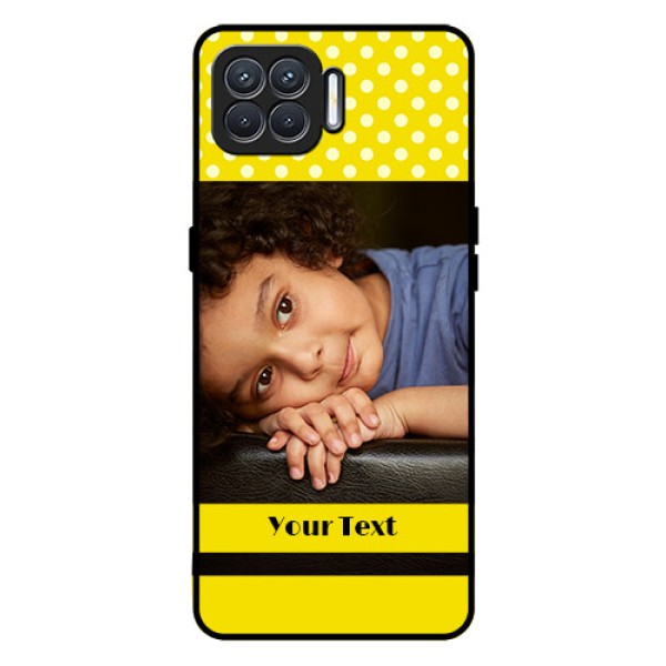 Oppo F17 Custom Glass Phone Case  - Bright Yellow Case Design