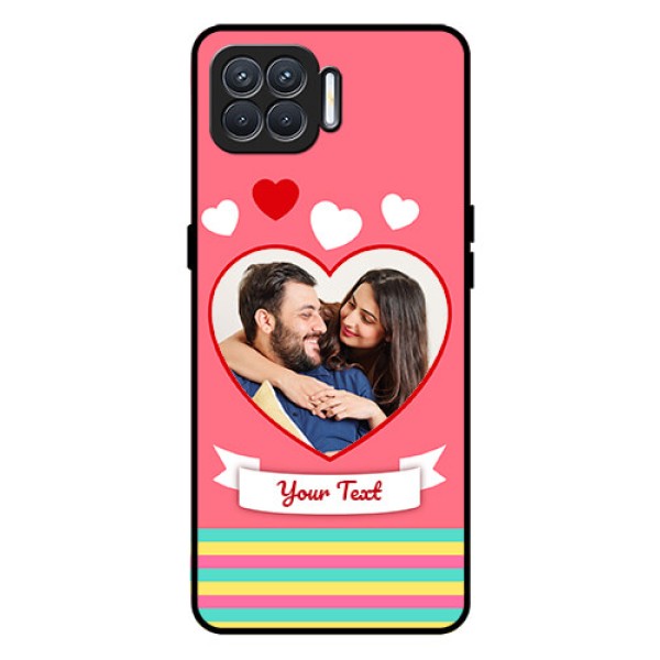 Oppo F17 Photo Printing on Glass Case  - Love Doodle Design