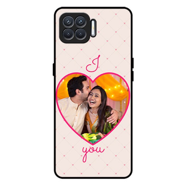 Oppo F17 Custom Glass Mobile Case  - Heart Shape Design