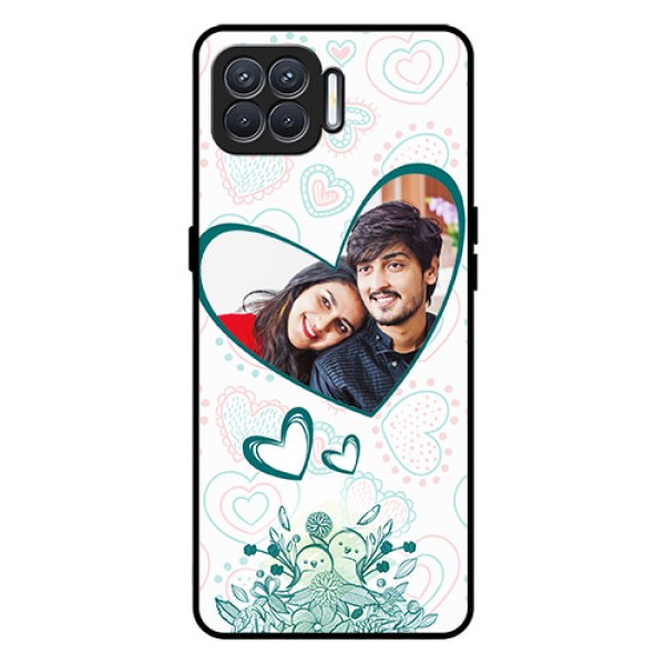 Oppo F17 Photo Printing on Glass Case  - Premium Couple Design