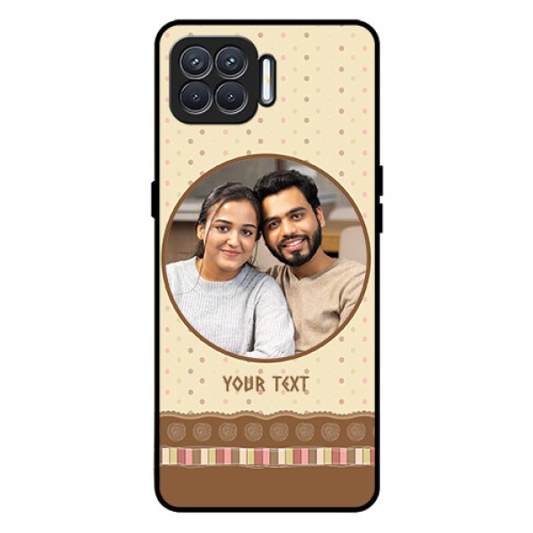 Oppo F17 Custom Glass Mobile Case  - Brown Dotted Mobile Case Design