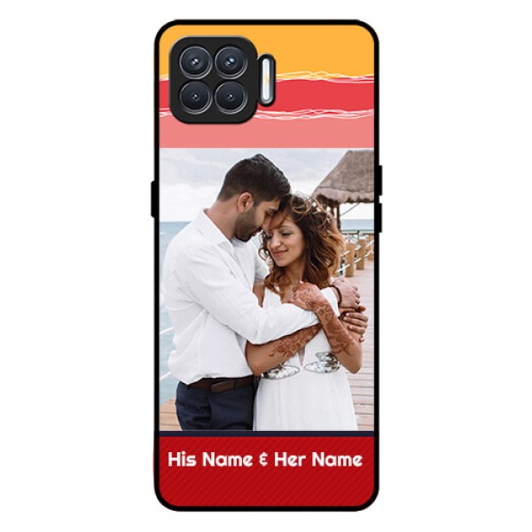 Oppo F17 Custom Glass Mobile Case  - Colorful Case Design