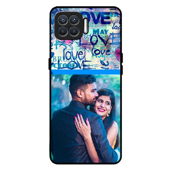 Oppo F17 Custom Glass Mobile Case  - Colorful Love Design