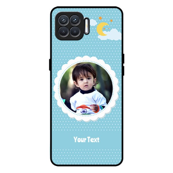 Oppo F17 Personalised Glass Phone Case  - Violet Pattern Design