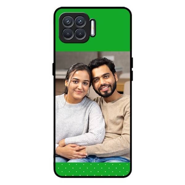 Oppo F17 Personalized Glass Phone Case  - Green Pattern Design