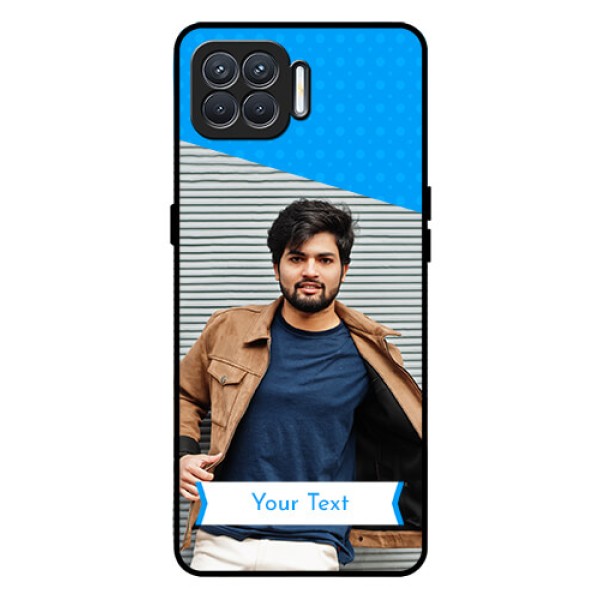 Oppo F17 Photo Printing on Glass Case - Simple Blue Color Design Oppo F17 Photo Printing on Glass Case - Simple Blue Color Design