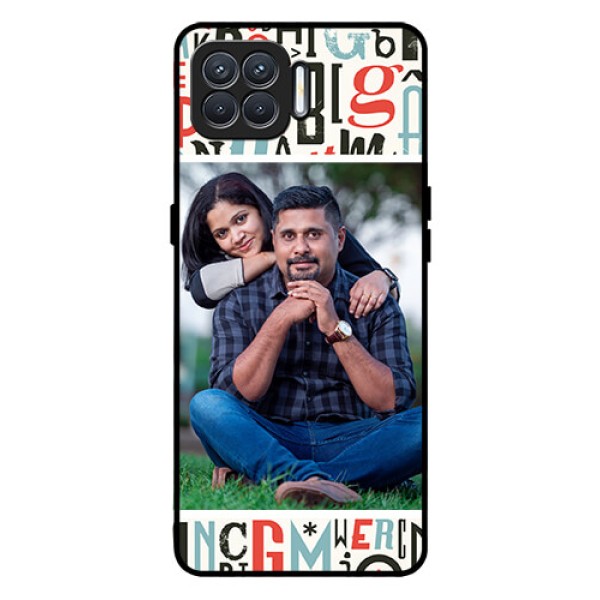 Oppo F17 Personalized Glass Phone Case  - Alphabet Design