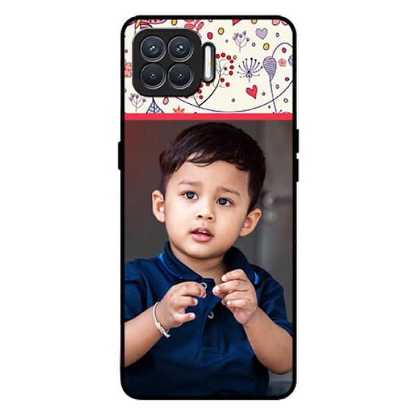 Oppo F17 Custom Glass Mobile Case  - Premium Floral Design