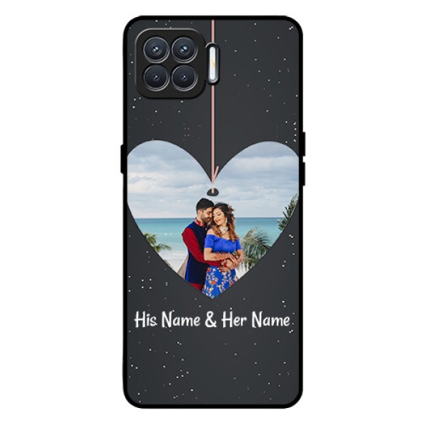 Oppo F17 Custom Glass Phone Case  - Hanging Heart Design