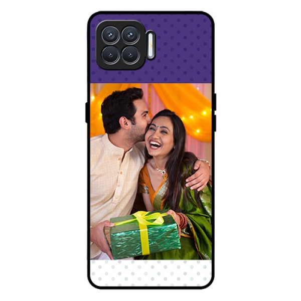 Oppo F17 Personalized Glass Phone Case  - Violet Pattern Design