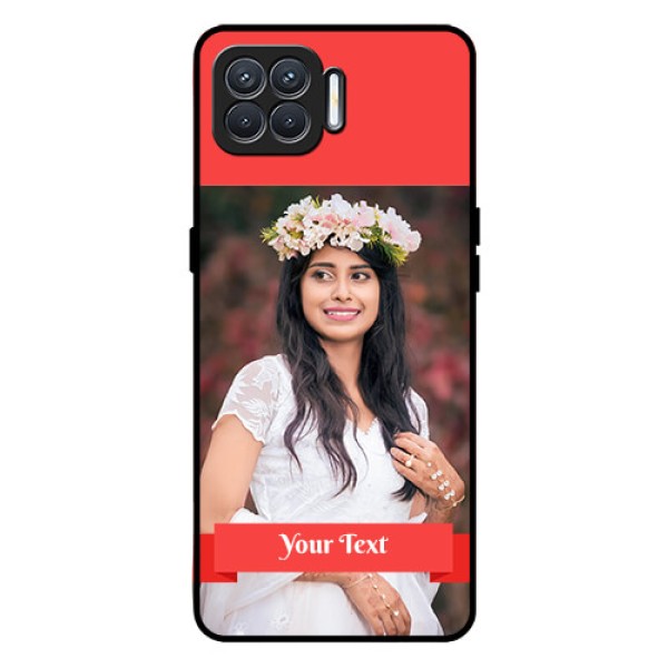 Oppo F17 Custom Glass Phone Case  - Simple Red Color Design