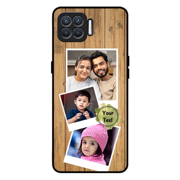 Oppo F17 Custom Glass Phone Case  - Wooden Texture Design