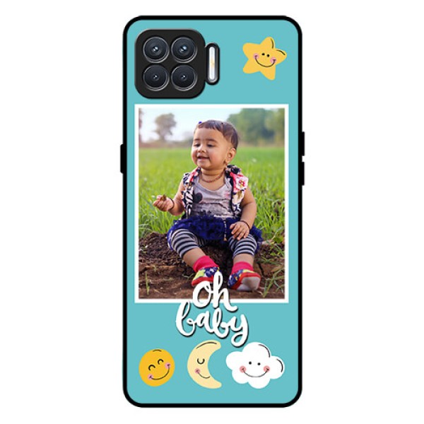 Oppo F17 Personalized Glass Phone Case  - Smiley Kids Stars Design