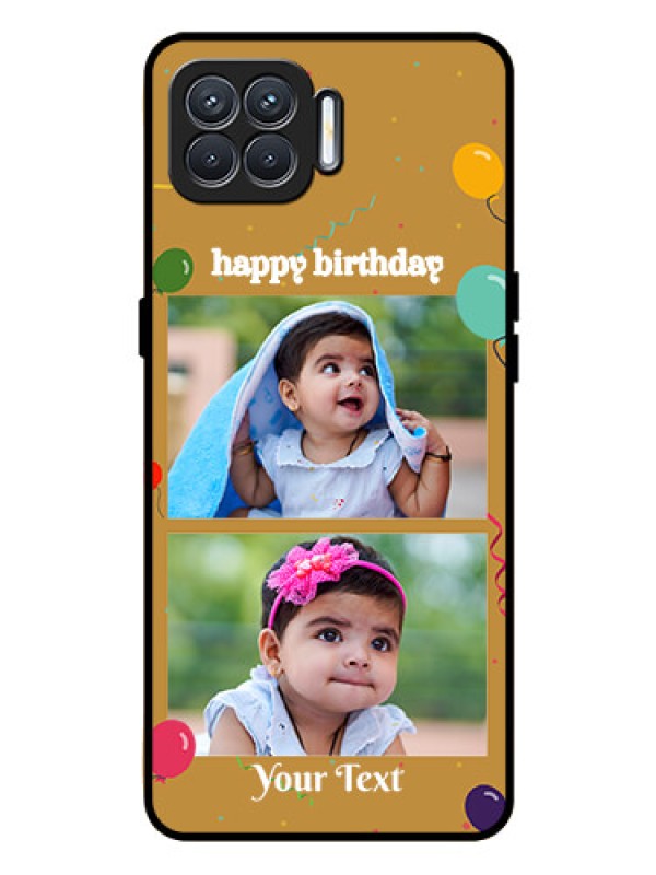 Custom Oppo F17 Personalized Glass Phone Case  - Image Holder with Birthday Celebrations Design