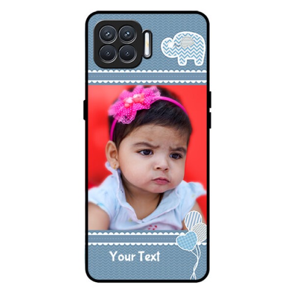 Oppo F17 Photo Printing on Glass Case  - with Kids Pattern Design