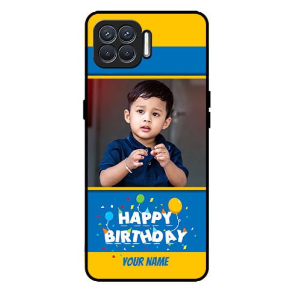 Oppo F17 Custom Glass Mobile Case  - Birthday Wishes Design