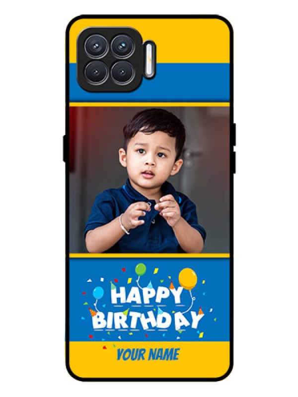 Custom Oppo F17 Custom Glass Mobile Case  - Birthday Wishes Design