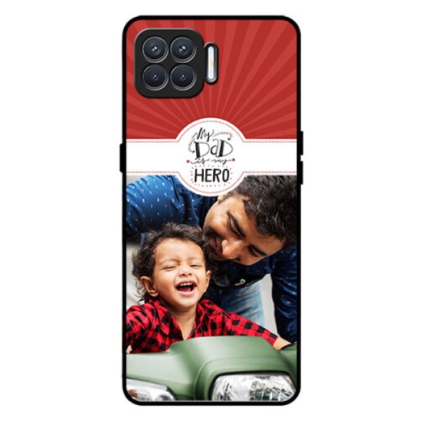 Oppo F17 Photo Printing on Glass Case  - My Dad Hero Design