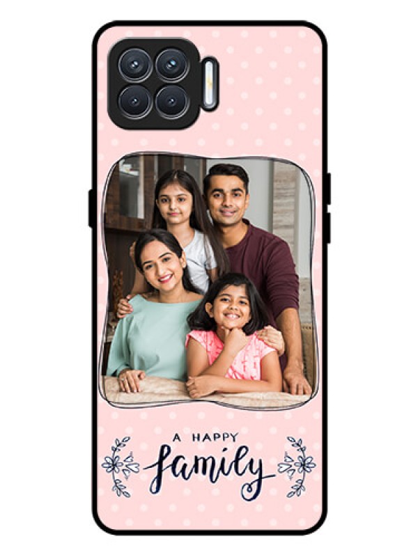 Custom Oppo F17 Custom Glass Phone Case  - Family with Dots Design