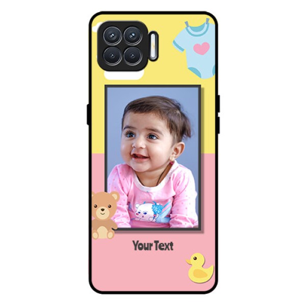 Oppo F17 Photo Printing on Glass Case  - Kids 2 Color Design
