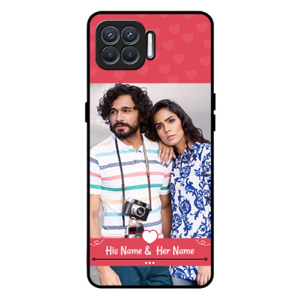 Oppo F17 Photo Printing on Glass Case  - Simple Love Design