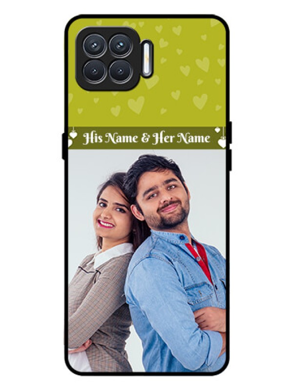 Custom Oppo F17 Custom Glass Phone Case  - You & Me Heart Design