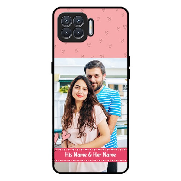Oppo F17 Personalized Glass Phone Case - Love Design Peach Color Oppo F17 Personalized Glass Phone Case - Love Design Peach Color