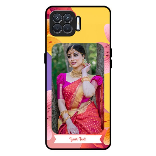 Oppo F17 Custom Glass Mobile Case - 3 Image With Vintage Floral Design Oppo F17 Custom Glass Mobile Case - 3 Image With Vintage Floral Design