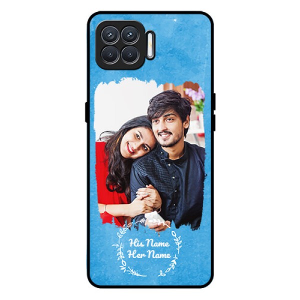 Oppo F17 Custom Glass Phone Case - Blue Color Vintage Design Oppo F17 Custom Glass Phone Case - Blue Color Vintage Design