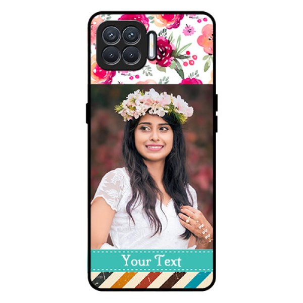 Oppo F17 Custom Glass Phone Case  - Watercolor Floral Design