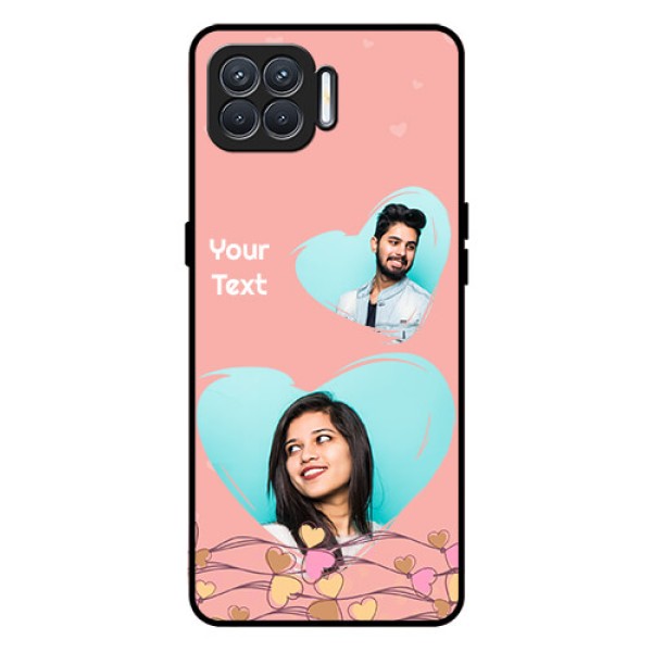 Oppo F17 Custom Glass Mobile Case  - Love Doodle Design