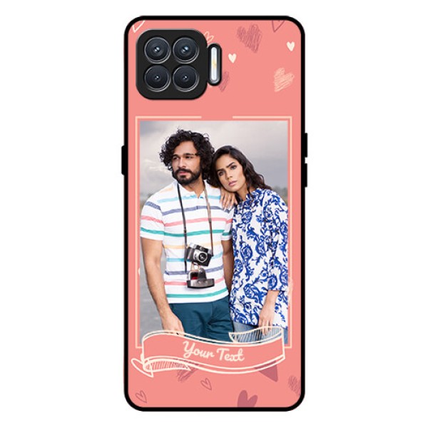 Oppo F17 Custom Glass Phone Case  - Love doodle art Design