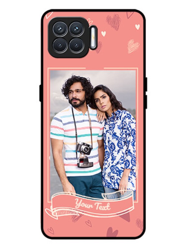 Custom Oppo F17 Custom Glass Phone Case  - Love doodle art Design