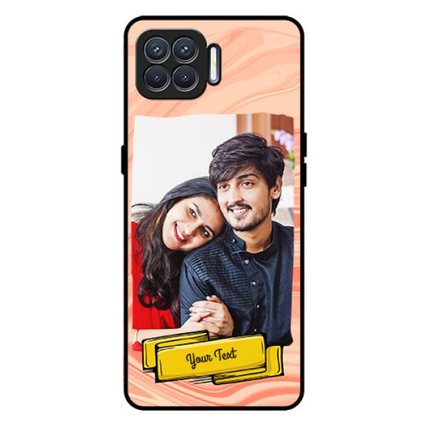 Oppo F17 Personalized Glass Phone Case  - Marble Texture Design