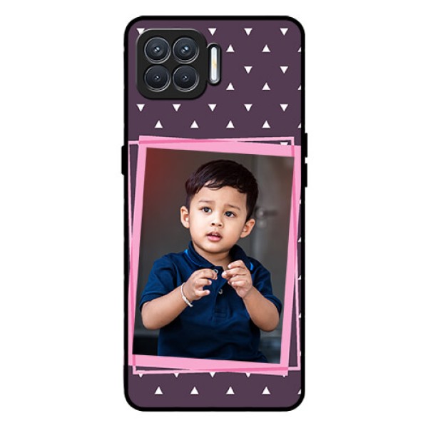 Oppo F17 Custom Glass Mobile Case  - Triangle Pattern Dotted Design
