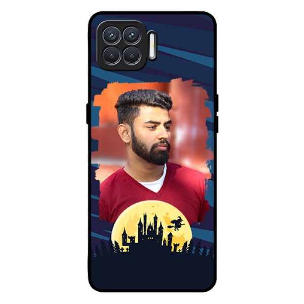 Oppo F17 Photo Printing on Glass Case  - Halloween Witch Design 
