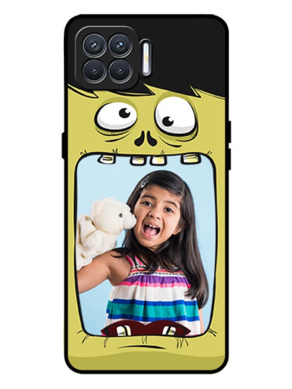 Custom Oppo F17 Personalized Glass Phone Case  - Cartoon monster back case Design
