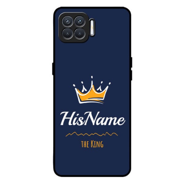 Oppo F17 Glass Phone Case King with Name