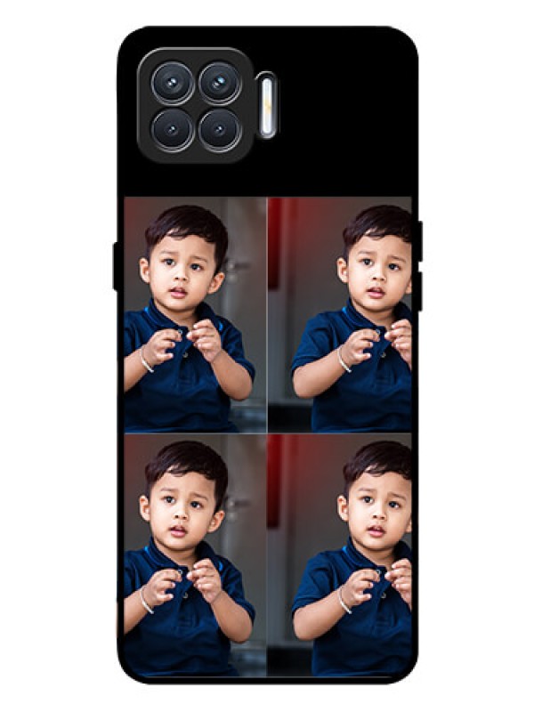 Custom Oppo F17 4 Image Holder on Glass Mobile Cover